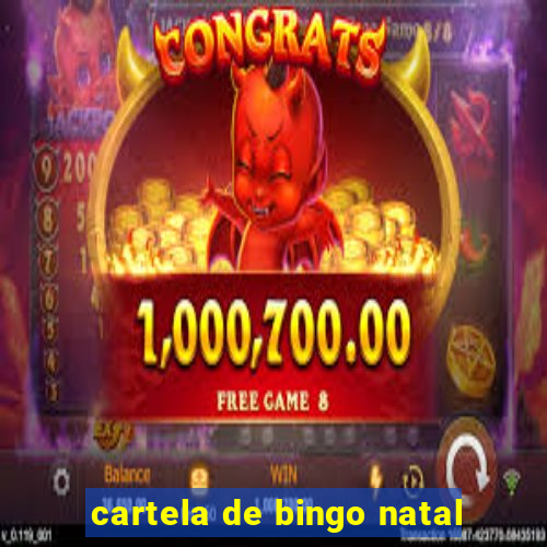 cartela de bingo natal